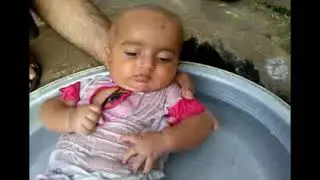 Cutest Fat Baby Girl Bath in Water Tub. #Bath Child