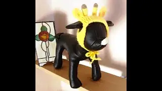 Трудно не улыбнуться увидев питомца в шапке Жираф. Обзор. Hat Giraffe for dog and cat