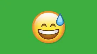 Green Screen Animated Happy Sweat Face imoji icon   Free Chroma key Effects