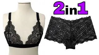 Sew beautiful panties and bra in 10 minutes / easy sewing underwear