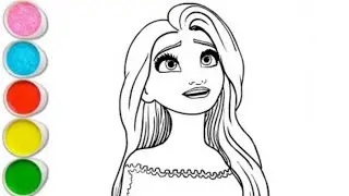 Elsa Princess drawing,painting and coloring for kids | Elsa drawing from Frozen