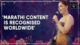 Sonalee Kulkarni receives ‘Best Marathi Actor’ trophy at Pinkvilla Screen and Style Icons Awards