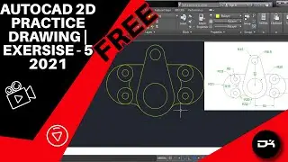 AutoCAD 2D Practice Drawing | Exercise 5 | Beginner to Advance Tutorial | Free Practice drawing 2021