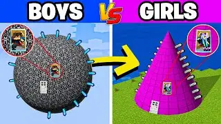 Girls vs Boys Illegal Base in Minecraft