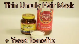 Hair Mask for Thin Unruly Hair w/ Yeast Sugar or Honey Helps to Stop Hair Loss & Strengthen