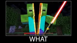 Minecraft wait what meme part 369 realistic minecraft Star Wars Lightsaber