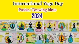 International Yoga day drawing ideas 2024 | Yoga day Posters | Yoga day Poster drawing