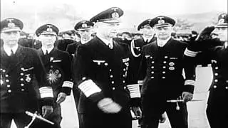 Admiral Karl Doenitz reviews German sailors  and addresses them in Germany. HD Stock Footage