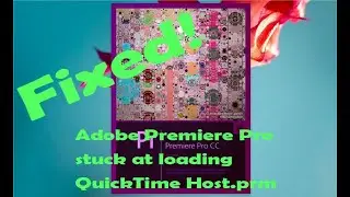 Adobe Premiere Pro stuck at loading QuickTime Host.prm