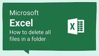 Excel VBA How to delete all files in a folder