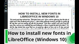 How to install new fonts in LibreOffice (Windows 10)