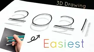 How to Draw 2021, 3D Drawing Trick Easiest! Kids can Draw!