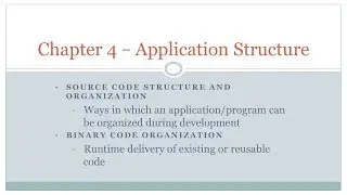 #programming #striversity c04s01 - Chapter 4 - Application Structure Introduction