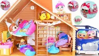 LOL Surprise Dolls + Lil Sisters go to Camping Lodge