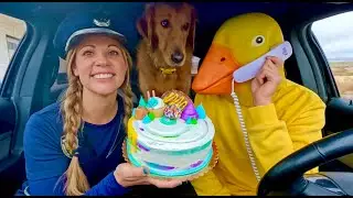 Rubber Ducky Steals Puppy From Police in Car Ride Chase!