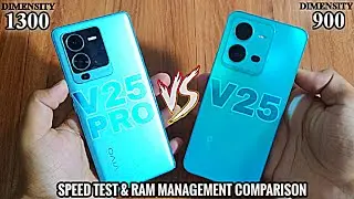 Vivo V25 vs Vivo V25 Pro Speed Test Comparison🔥DM1300 vs DM900⚡Watch Before You Buy🤯