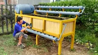 Build aquaponic system out of corrugated plastic sheets