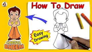 How to Draw Chhota Bheem easy Step by Step / Chhota Bheem Drawing with Oil Pastel / Little Bheem