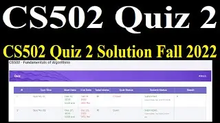 CS502 midterm | CS502 Quiz 2 - CS502 Quiz 2 Solution Fall 2022 | CS502 -