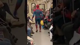 DANCER SPIDER-MAN IN THE METRO / ТАНЦОР ЧЕЛОВЕК-ПАУК В МЕТРО