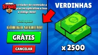 FUNCIONA!! NOVO CÓDIGO SECRETO PARA GANHAR VERDINHAS DE GRAÇA NO BRAWL STARS!!