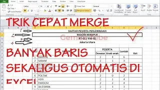 Trik Merge Cells untuk beberapa baris Otomatis Secara bersamaan di Excel// Fungsi Merge Across