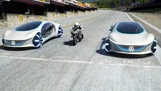 Kawasaki Ninja H2R Supercharged vs Mercedes-Benz Vision AVTR at Old SPA