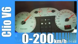 Renault Sport Clio 3.0 V6 Acceleration 0-200 km/h LOUD! Beschleunigung