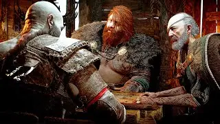 Kratos Meets Thor & Odin for the First Time Scene - GOD OF WAR RAGNAROK PS5 2022