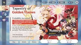 Genshin Impact Tapestry of Golden Flames Character Event Banner - Yoimiya