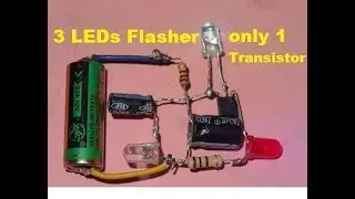 3 LED Flasher with only 1 transistor