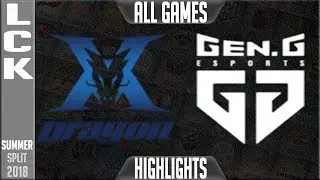 KZ vs GEN HIGHLIGHTS ALL GAMES | LCK Summer 2018 Week 5 Day 2 | King-zone DragonX vs Gen.G Series