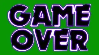 Game Over Text Neon Effect 2- Green Screen Chroma Key - No Copyright, Video Animations