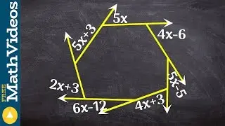 Use the sum of exterior angles to solve for the missing variable ex 3