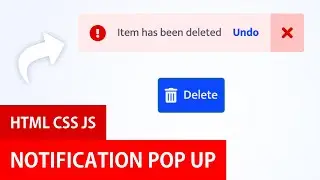 Notification Pop Up | Custom Alert HTML CSS JS