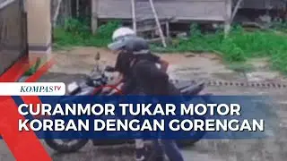 Viral! Aksi Curanmor di Depok Tukar Motor Korban dengan Gorengan