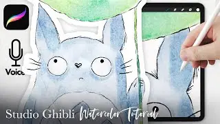 Totoro Watercolor Tutorial for Procreate // My Neighbor Totoro Illustration Tutorial for Procreate