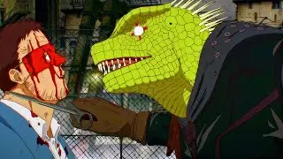 A guy who lost his memory gets messed up by magic and turns into a crazy lizard beast