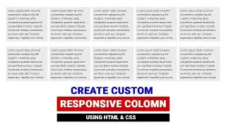 Responsive Css Columns With Pure Css | CSS Flexbox | Responsive Css Columns Like Bootstrap