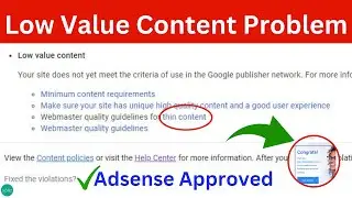 Low Value Content : Thin Content Problem Solved? | Low Value Content Adsense Approval On Website