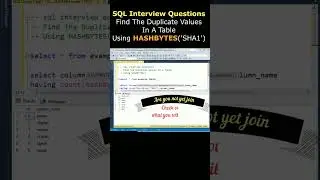 sql interview questions and answers Find duplicate rows sql server hashbytes #sqlinterviewquestions