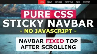 Responsive sticky navbar on scroll using no JavaScript | Navbar fixed at top after scrolling CSS