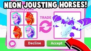 Trading *EVERY* NEON JOUSTING HORSE in Adopt Me!