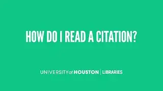 How Do I Read a Citation?