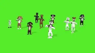 Dancing dogs green screen cartoon video || free copyright cartoon videos 