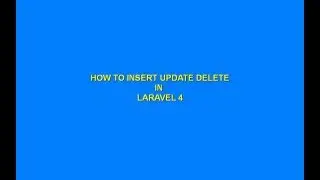 how to insert update delete in laravel 4.2