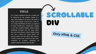 How to Make Any DIV Scrollable | Scrollbar in Div | CSS Tutorial