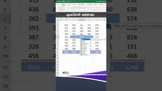 Excel Malayalam tutorial | Excel Malayalam | MS Excel malayalam | #youtubeshorts #tutorial