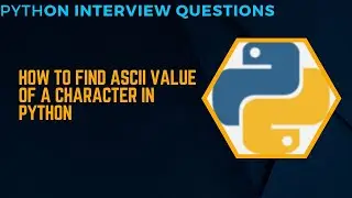 How to get ascii value of character in python#pythonprogramming #python #ordfunctioninpython