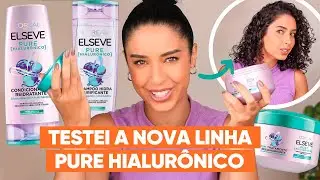 TESTEI ELSEVE PURE HIALURÔNICO NO MEU CABELO CACHEADO - ROTINA CAPILAR COMPLETA | JULIANA LOUISE